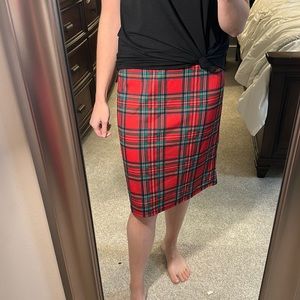Tartan Plaid Pencil Skirt